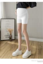 legging grossesse court blanc