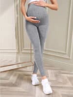 legging grossesse gris