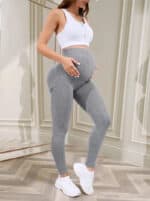 legging grossesse gris