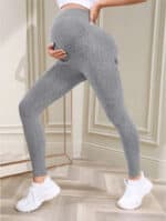 legging grossesse gris